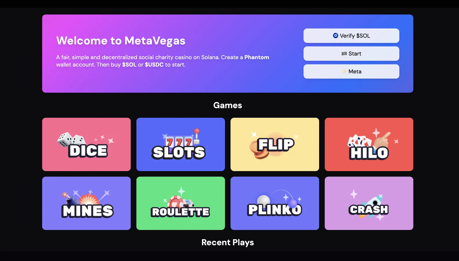 A screenshot of https://metavegas.arvrtise.com